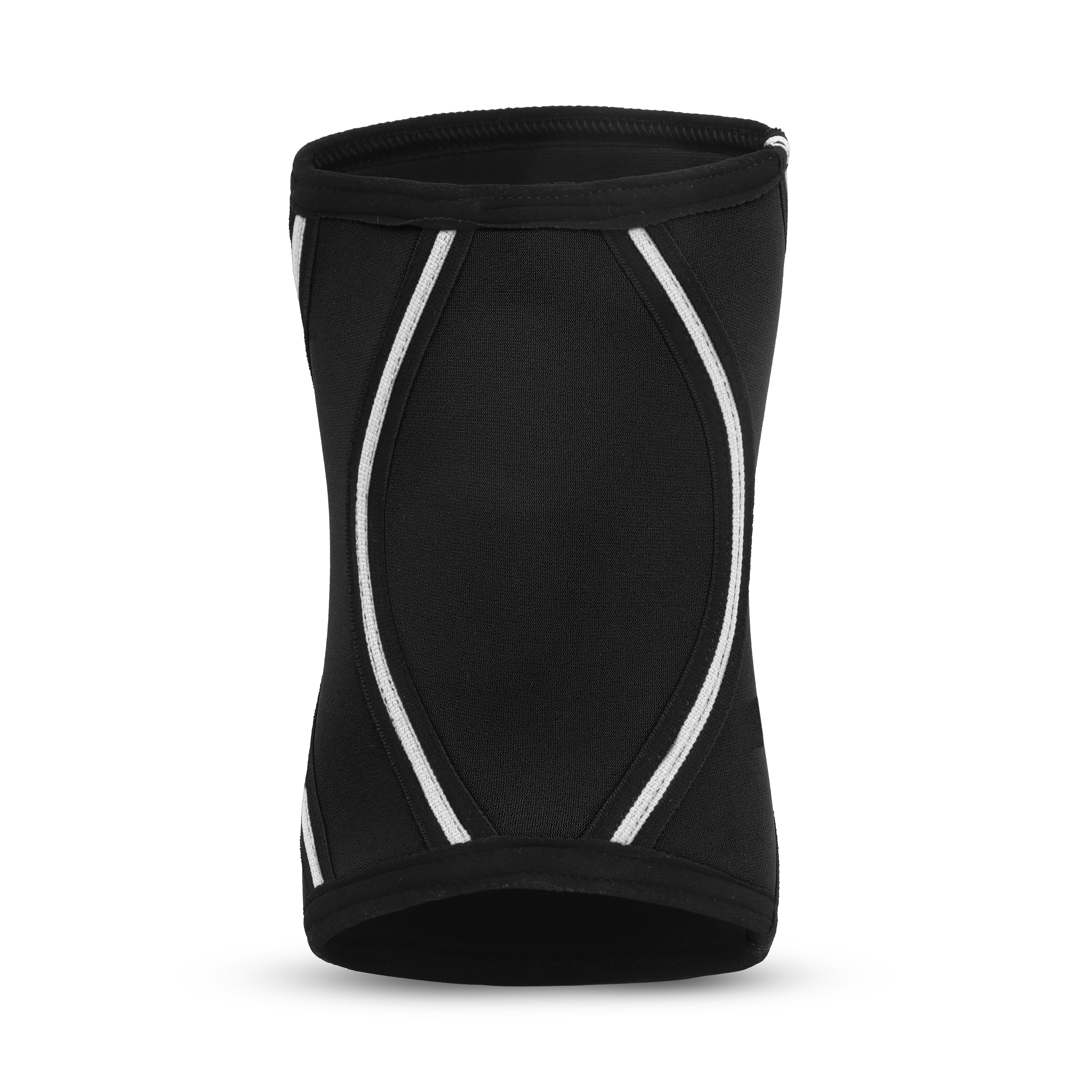 7mm Metal Knee Sleeves - Black with White Stripes