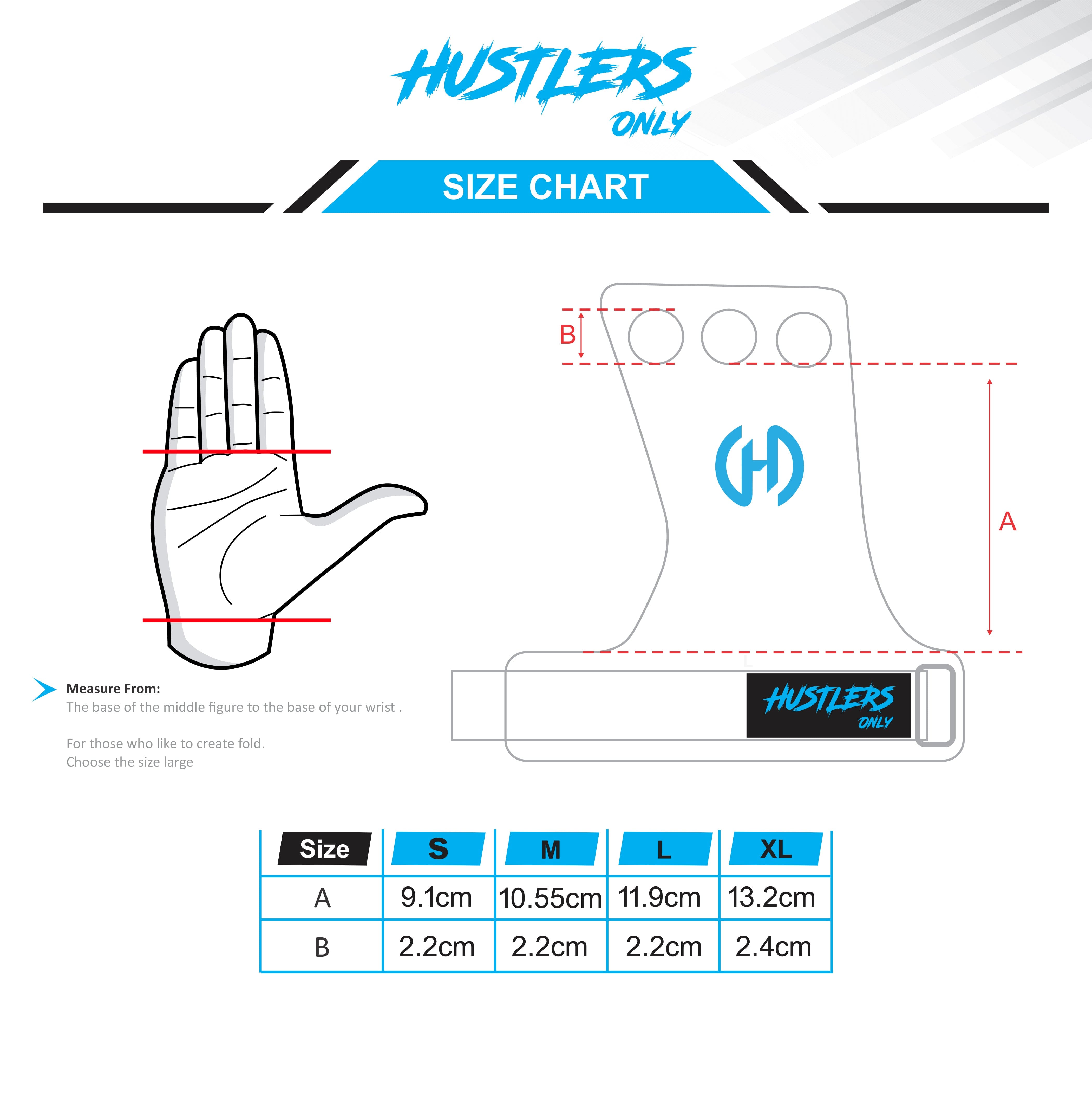 Carbon Fiber 3 Hole Grips Sizechart | HustlersOnlyUK
