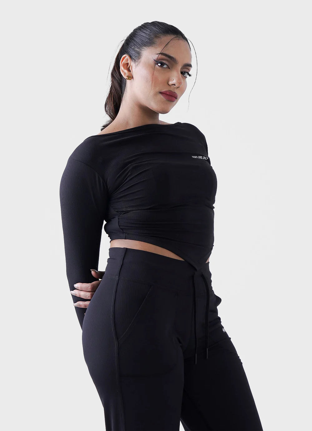 Black Diamond Crop Shirt For Gym | HustlersOnlyUK