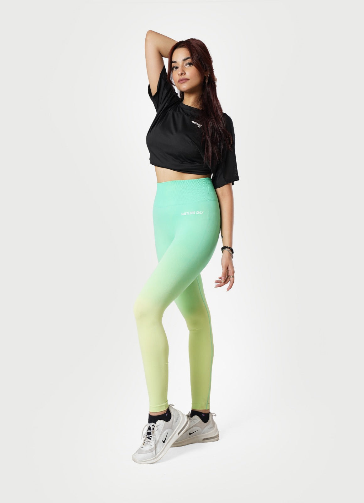 Turquoise Dip Dye Seamless Leggings For Women | HustlersOnlyUK