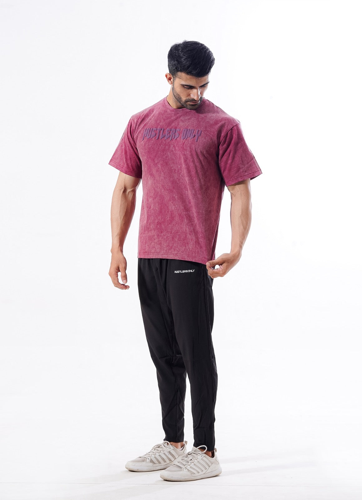 Drippy Acid Wash Maroon T-shirt For Men | HustlersOnlyUK