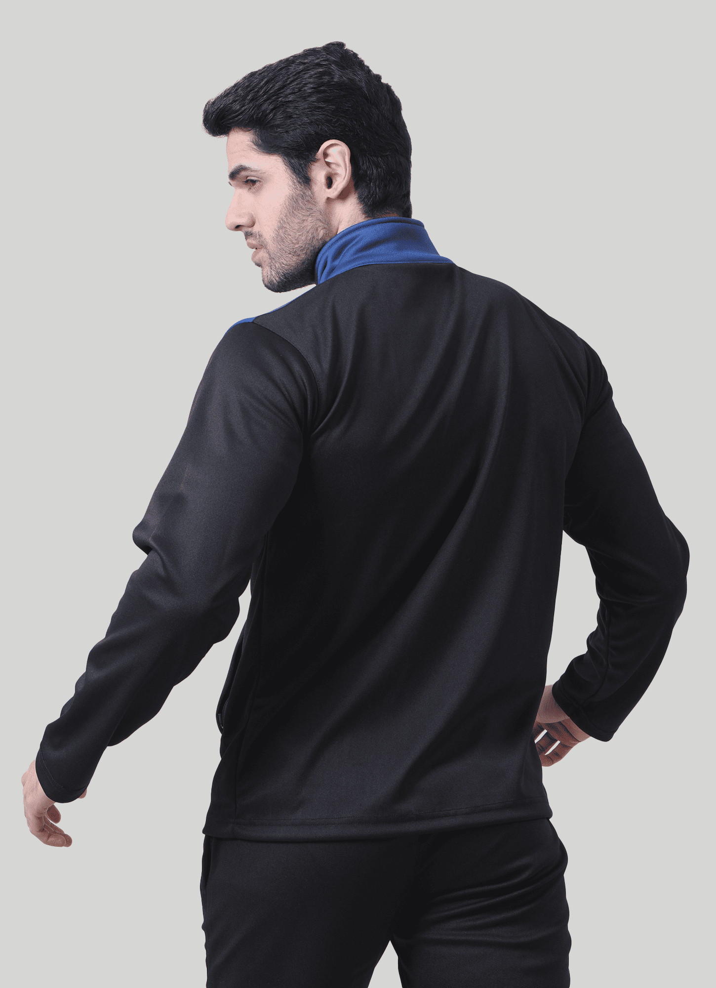 Black & Blue Iconic Tracksuit For Men | HustlersOnlyUK