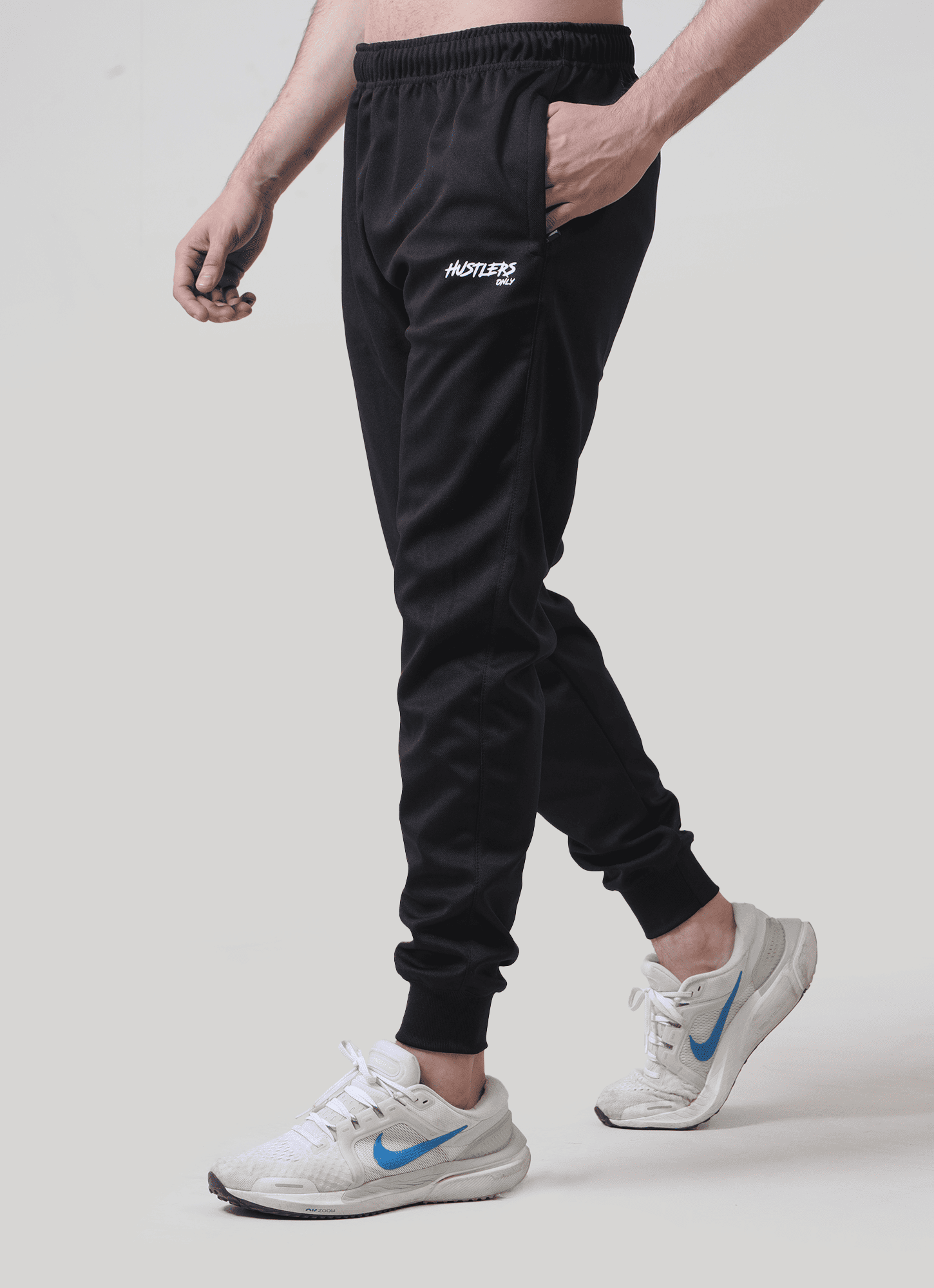 Men's Black & Blue Iconic Tracksuit Bottom | HustlersOnlyUK