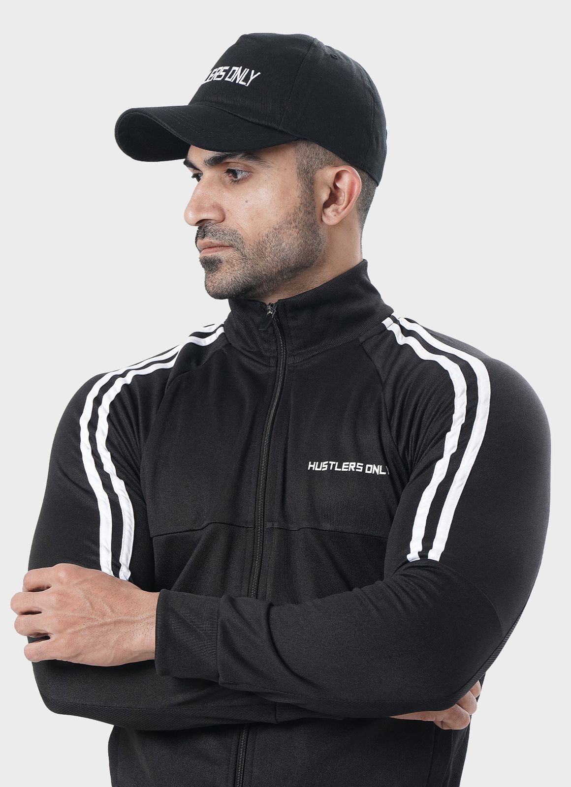 Black Muscle Fit Tracksuit For Workout | HustlersOnlyUK