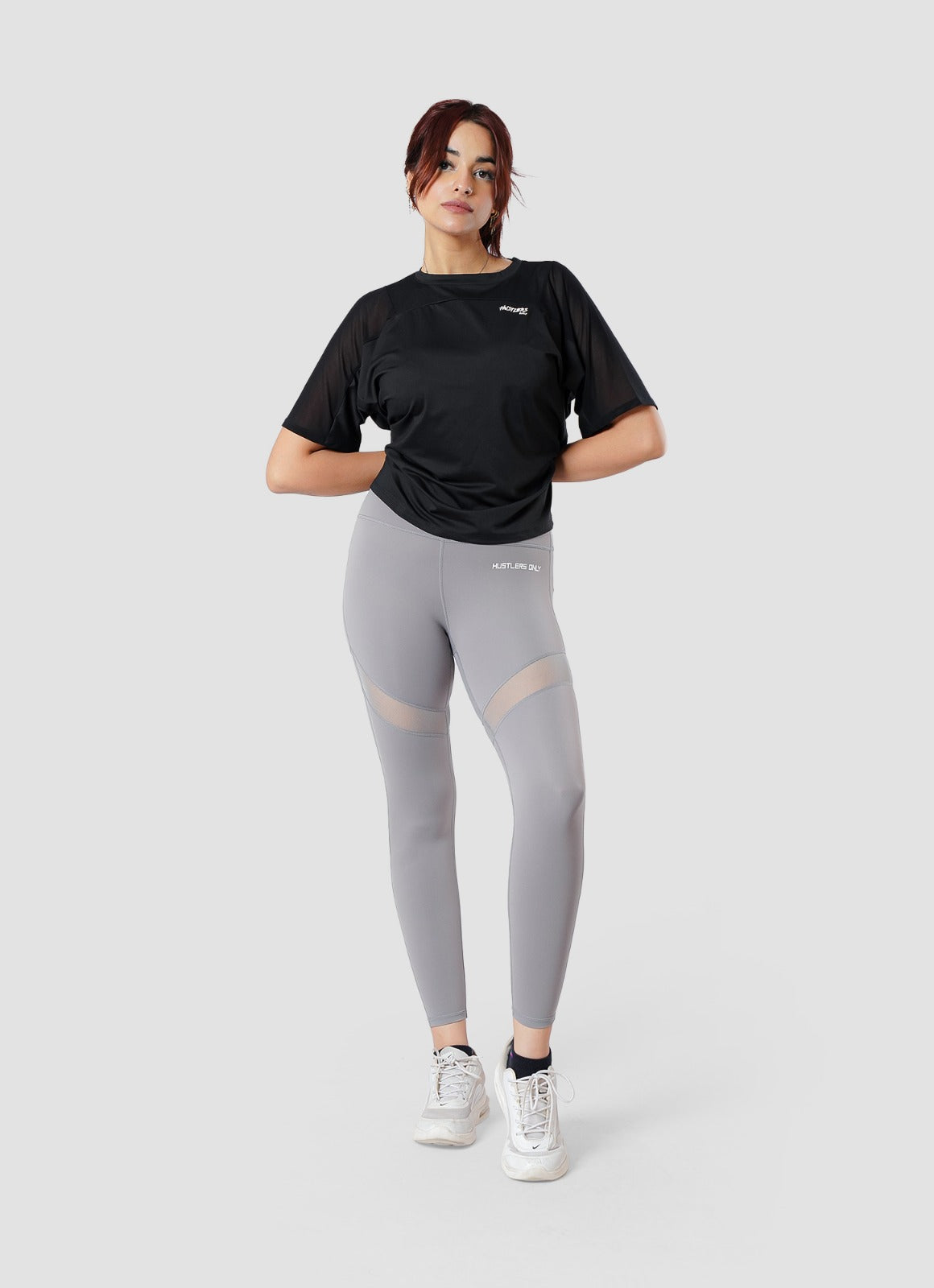 Performance Mesh Gray Leggings For Women | HustlersOnlyUK