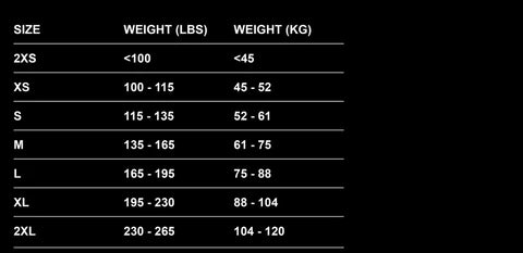 Powerlifting Singlet Sizechart | HustlersOnlyUK