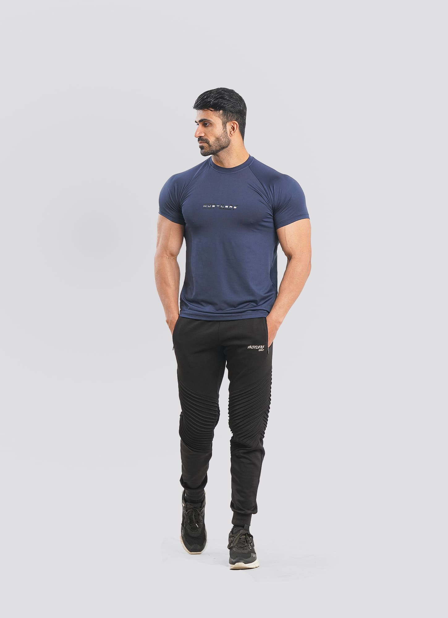 Utility Mesh Back Navy T-shirt For Men | HustlersOnlyUK