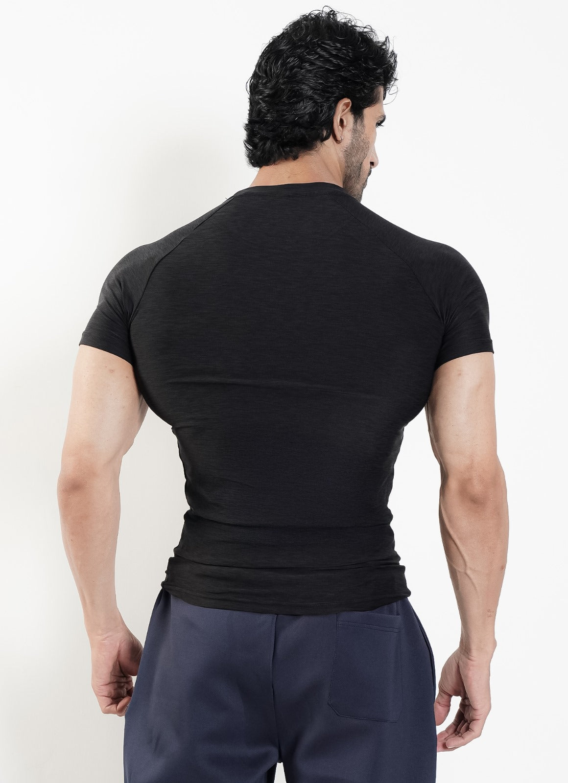 Melange Compression T-Shirt - Black