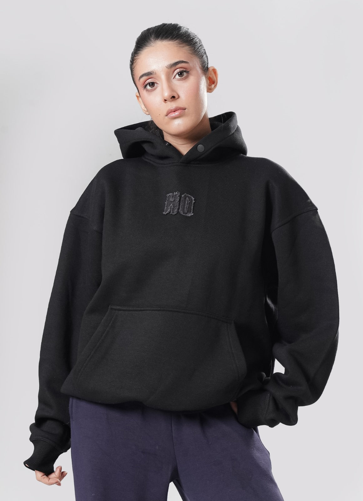 Crude Oversized Hoodie - Black