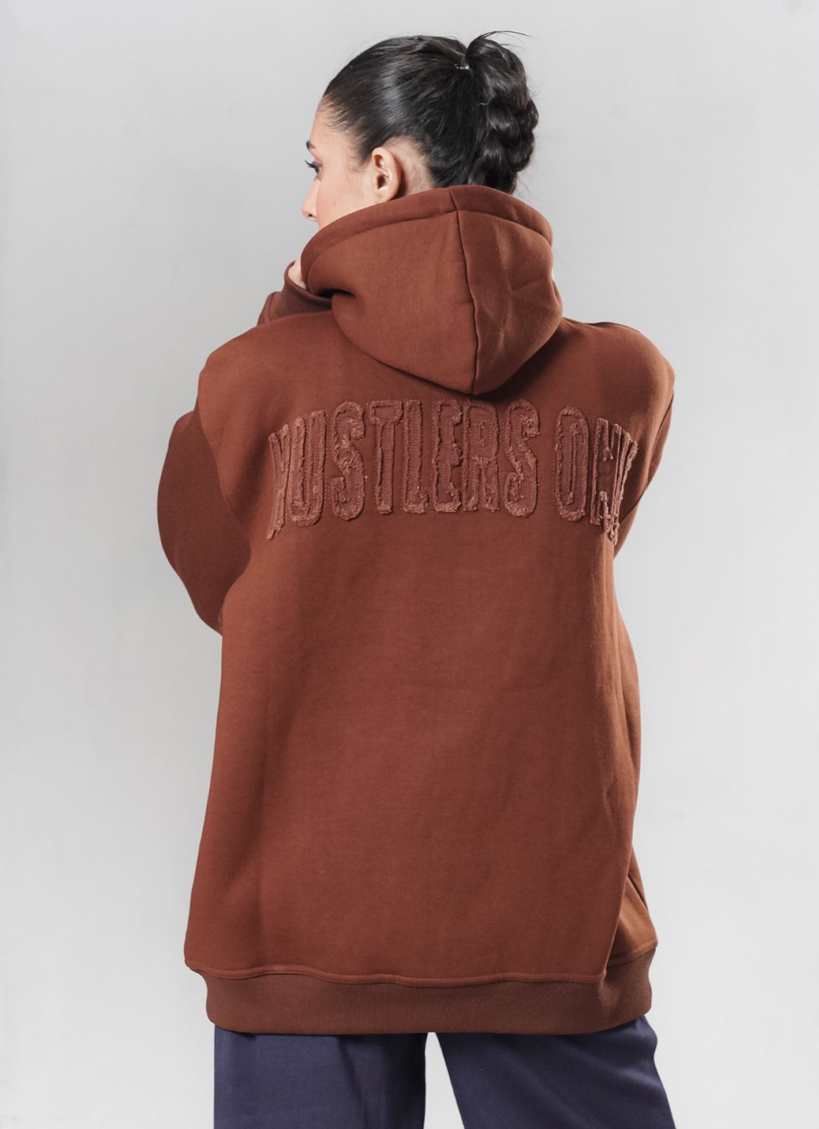 Crude Oversized Hoodie - Brown
