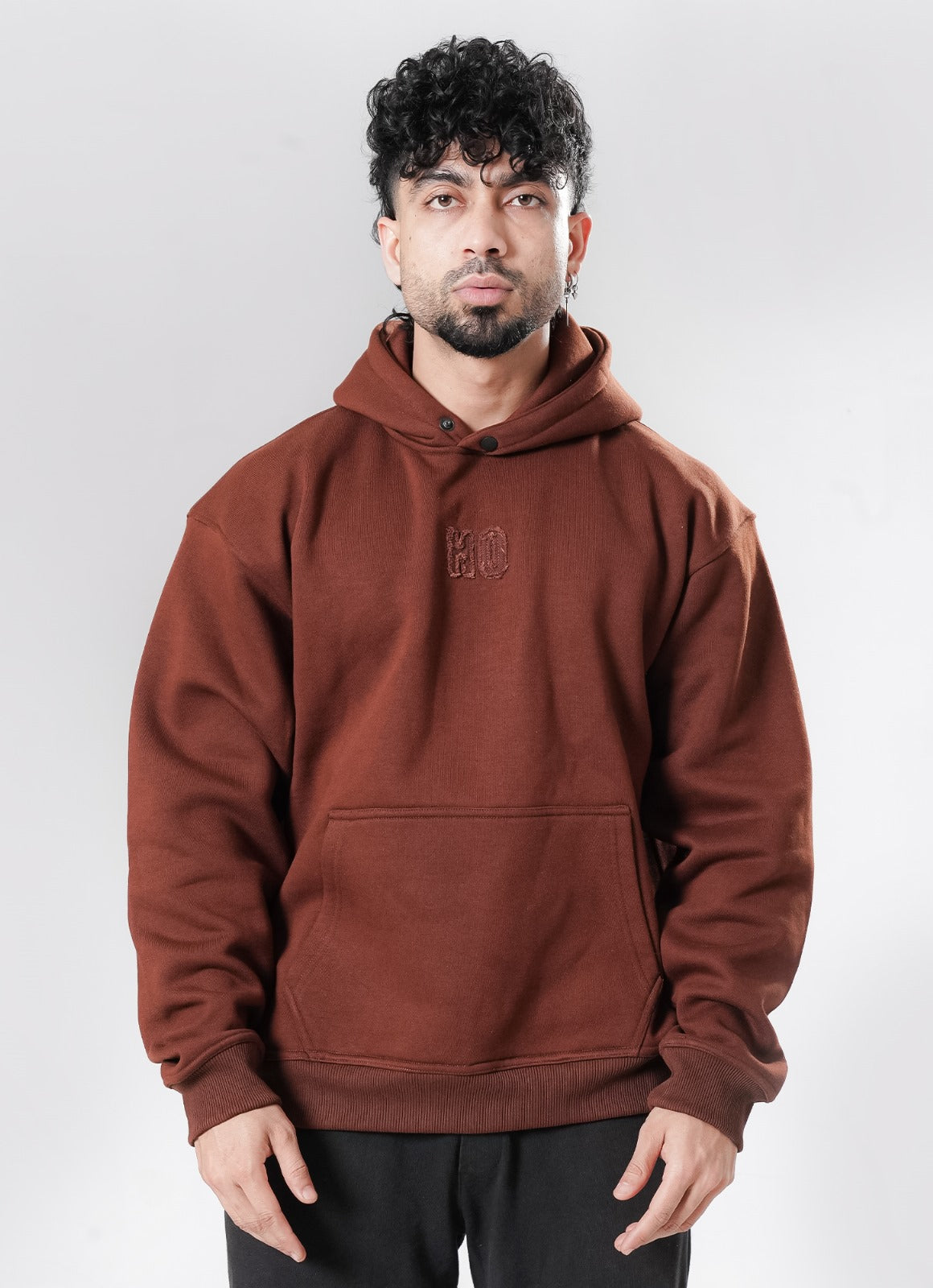 Crude Oversized Hoodie - Brown
