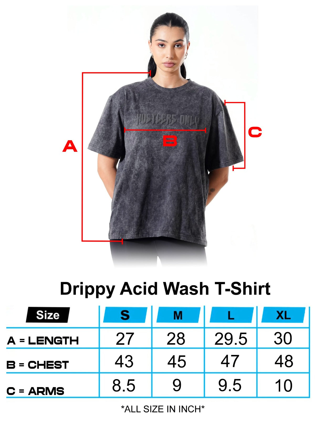Drippy Acid Wash Tshirt - Black
