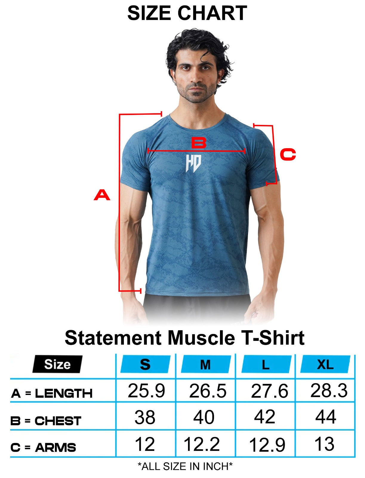 Statement Muscle Tshirt - Atlantic Blue