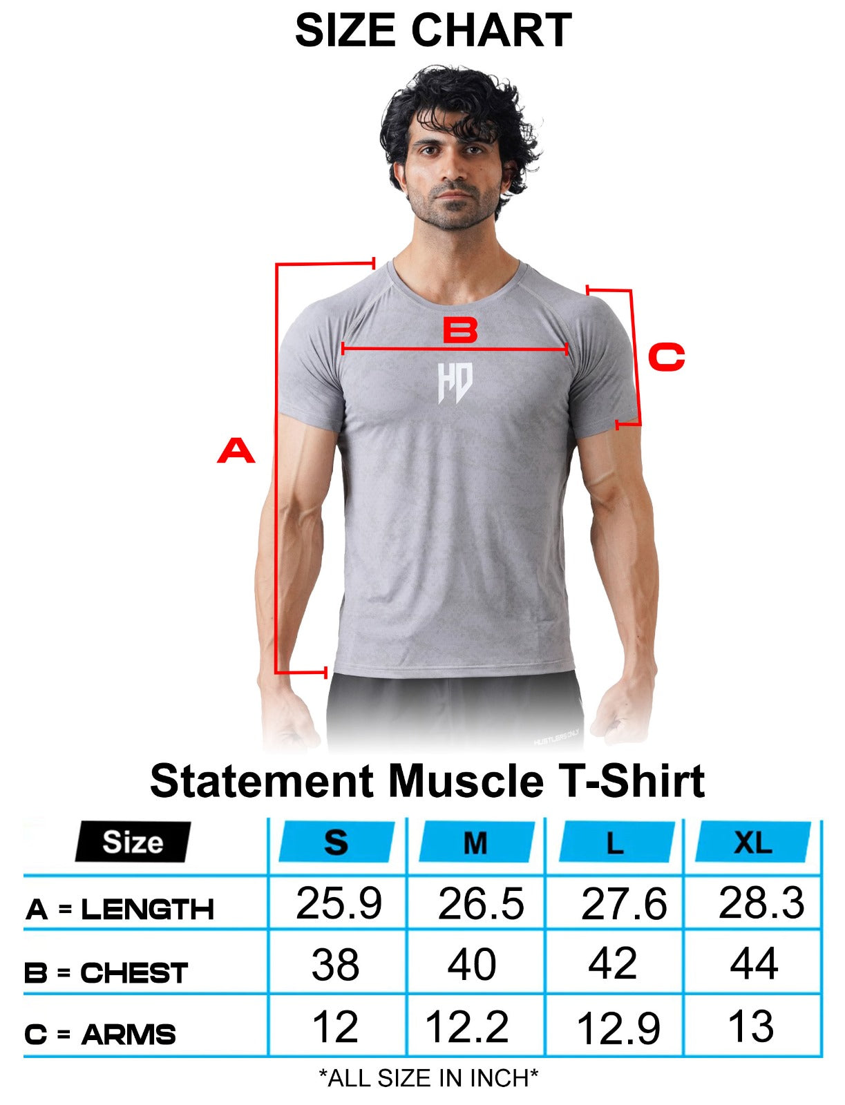 Statement Muscle Tshirt - Steel Grey