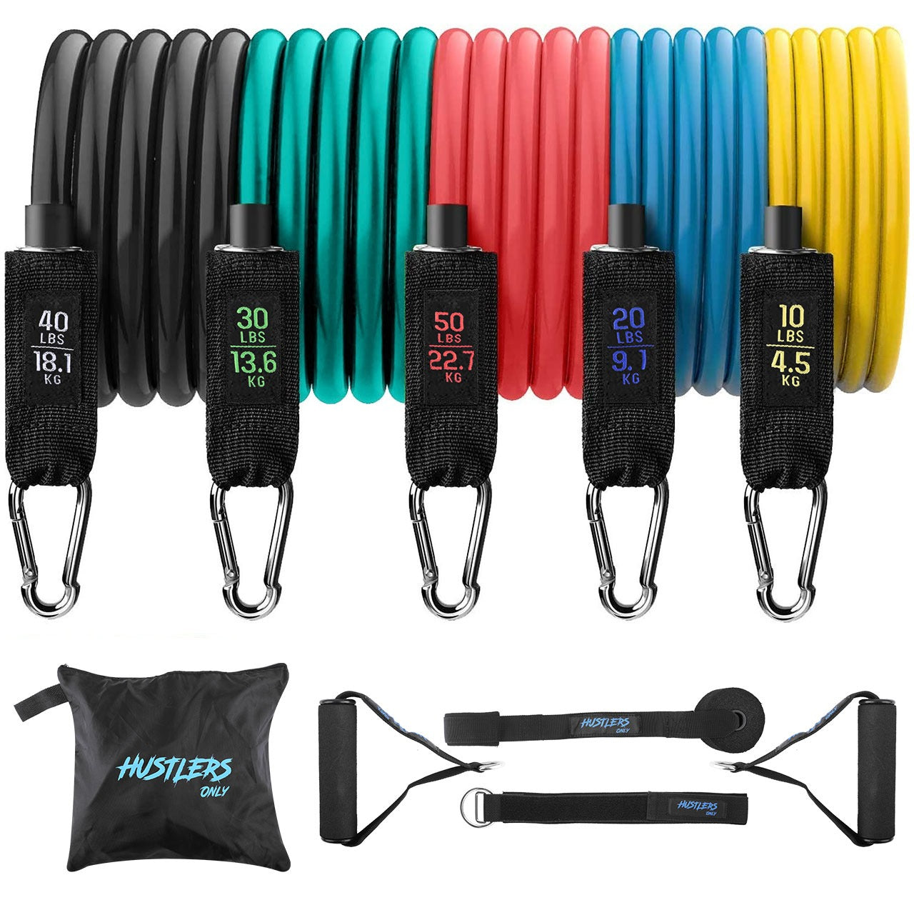 11 Pcs Resistance Band Set Gym Accessories – HUSTLERS ONLY UK