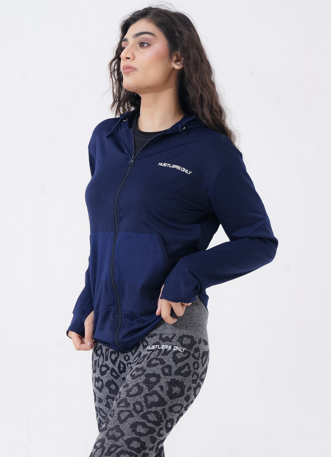 Women Sleek Hoodie - Navy