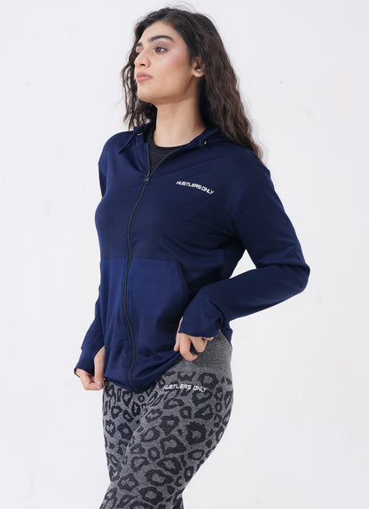 Women Sleek Hoodie - Navy