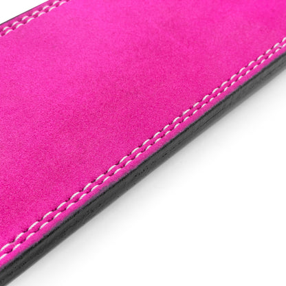 10mm Suede Leather Lever Belt - Barbie Pink