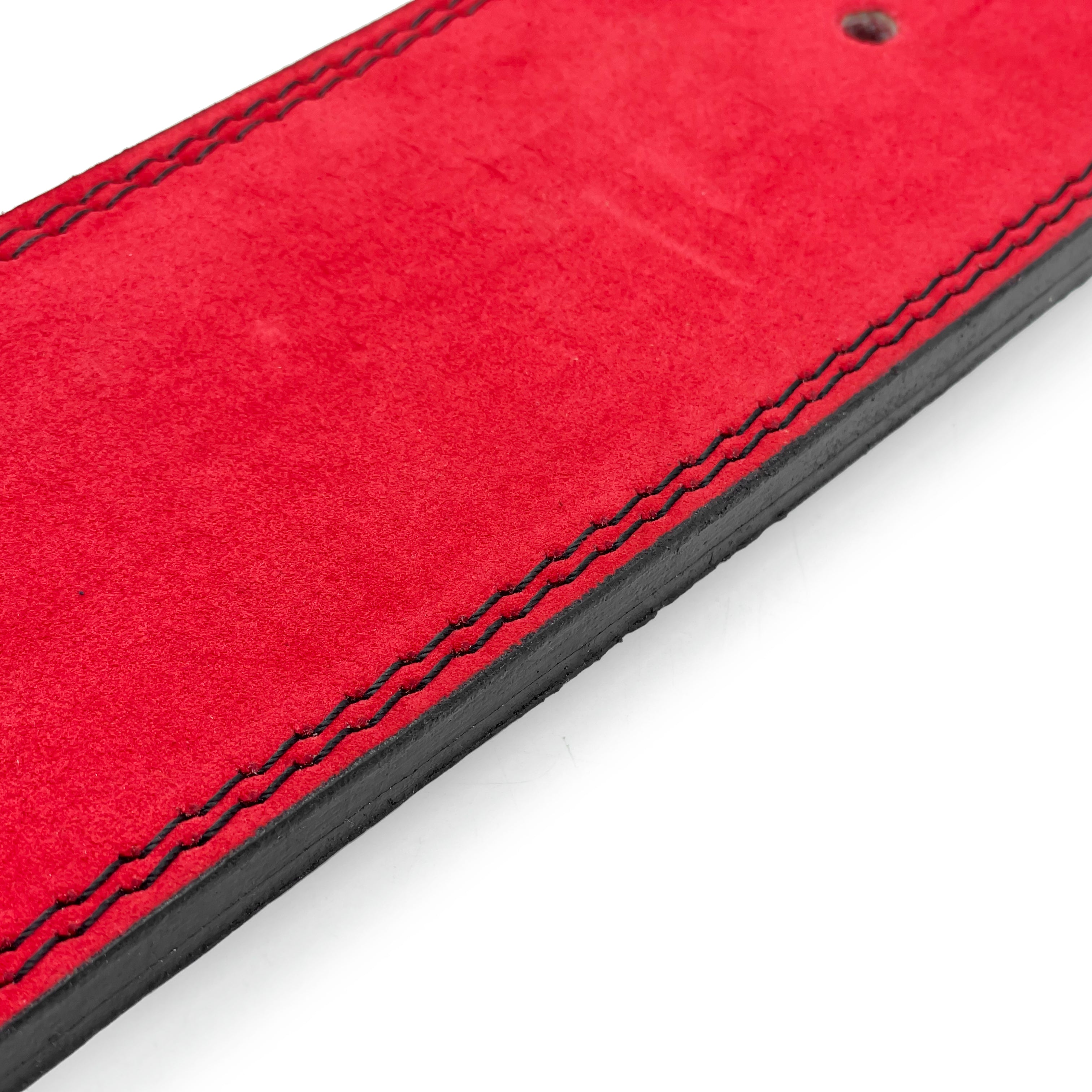 10mm Suede Leather Lever Belt - Red