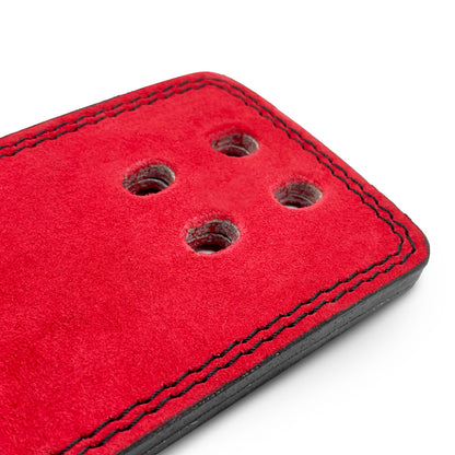 10mm Suede Leather Lever Belt - Red