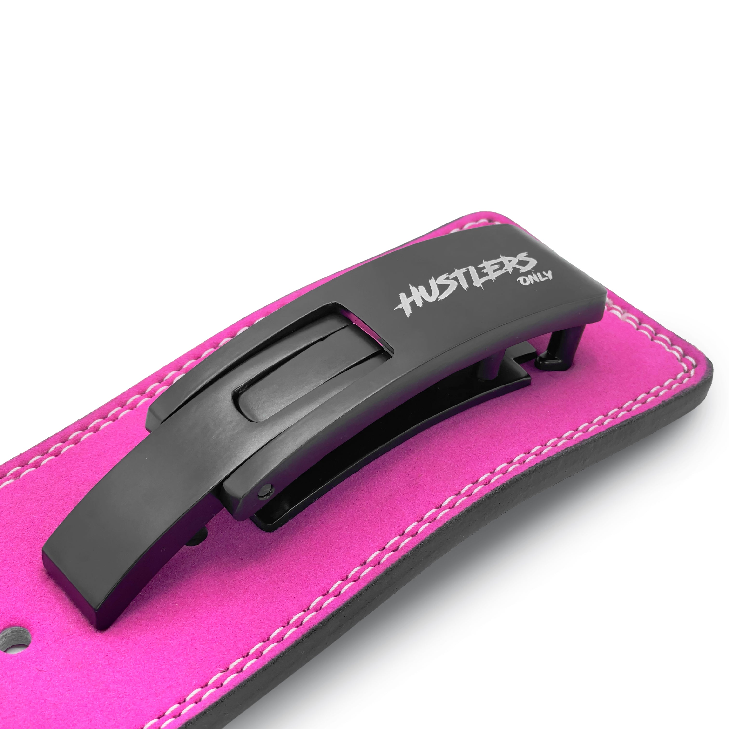 10mm Suede Leather Lever Belt - Barbie Pink