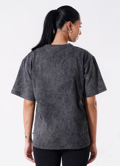 Drippy Acid Wash Tshirt - Black