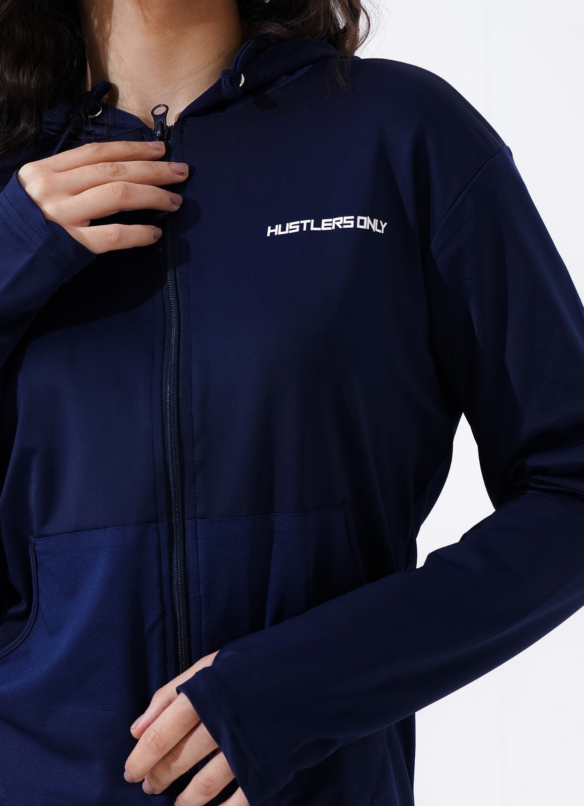Women Sleek Hoodie - Navy