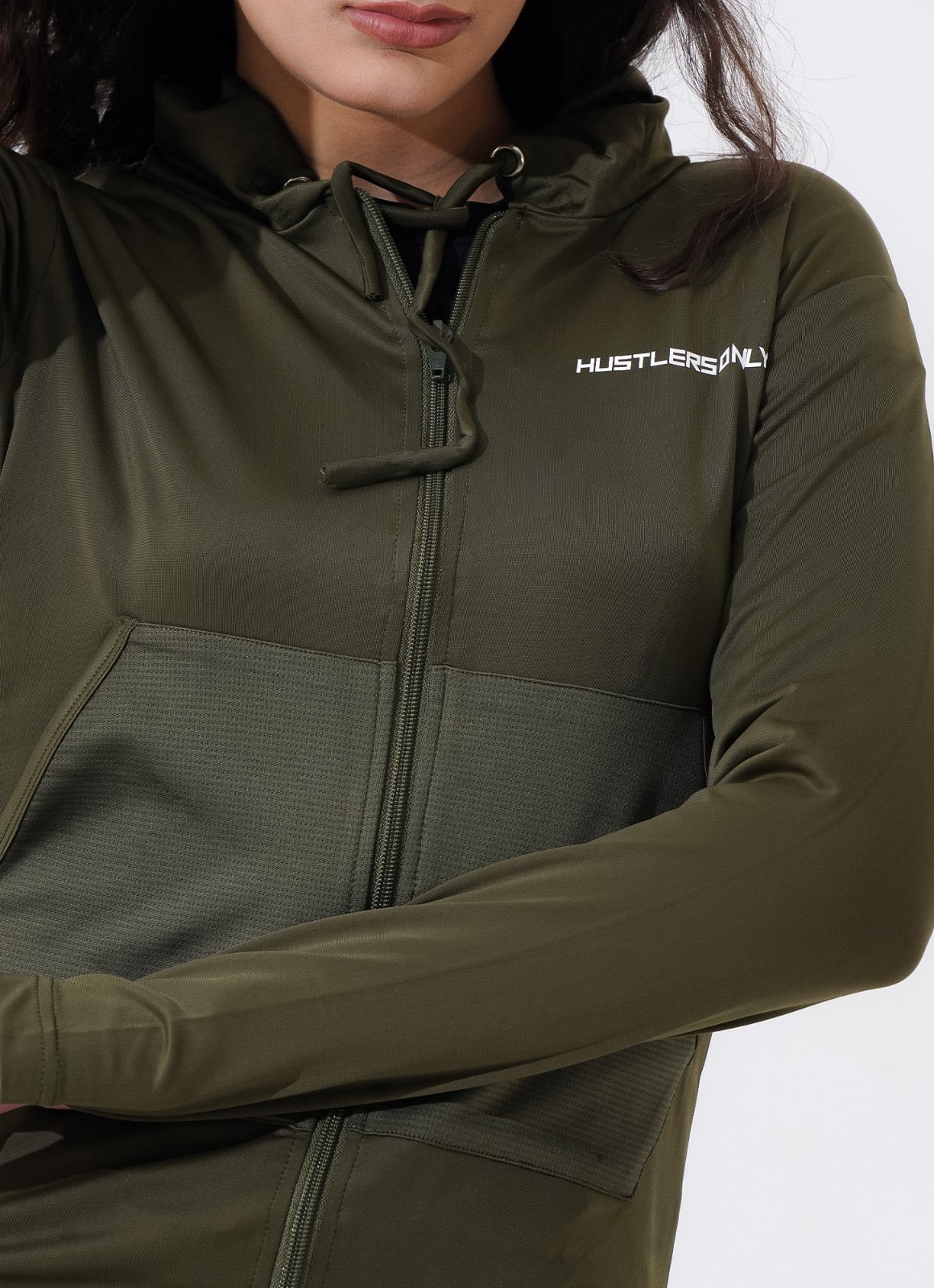 Women Sleek Hoodie - Olive