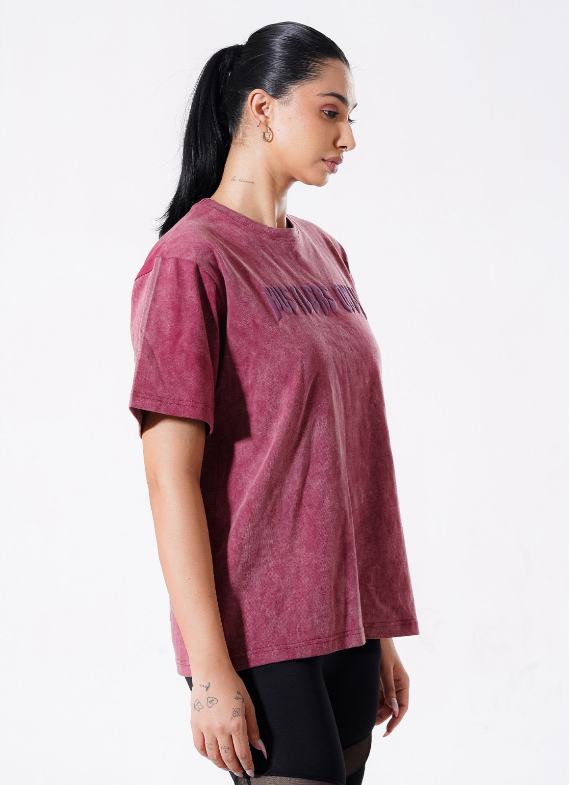 Drippy Acid Wash Tshirt - Maroon