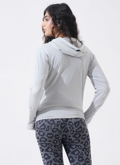 Women Sleek Hoodie - Silver