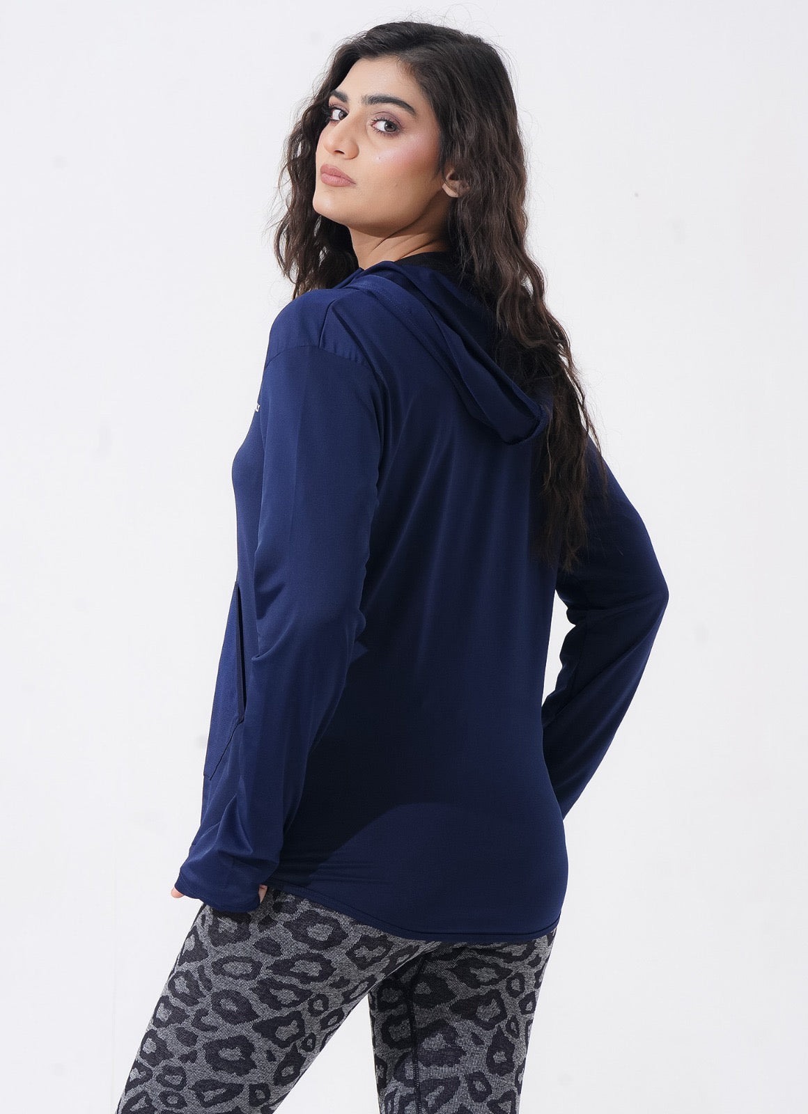 Women Sleek Hoodie - Navy