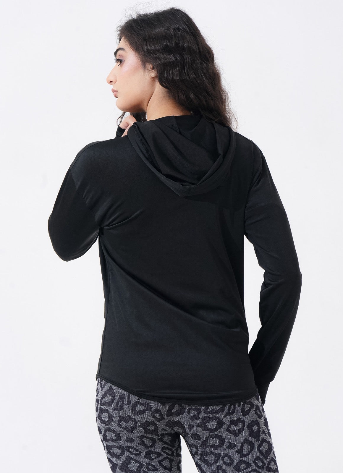 Women Sleek Hoodie - Black