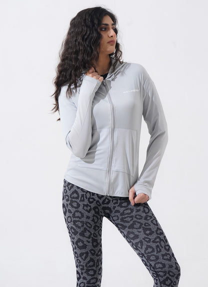 Women Sleek Hoodie - Silver