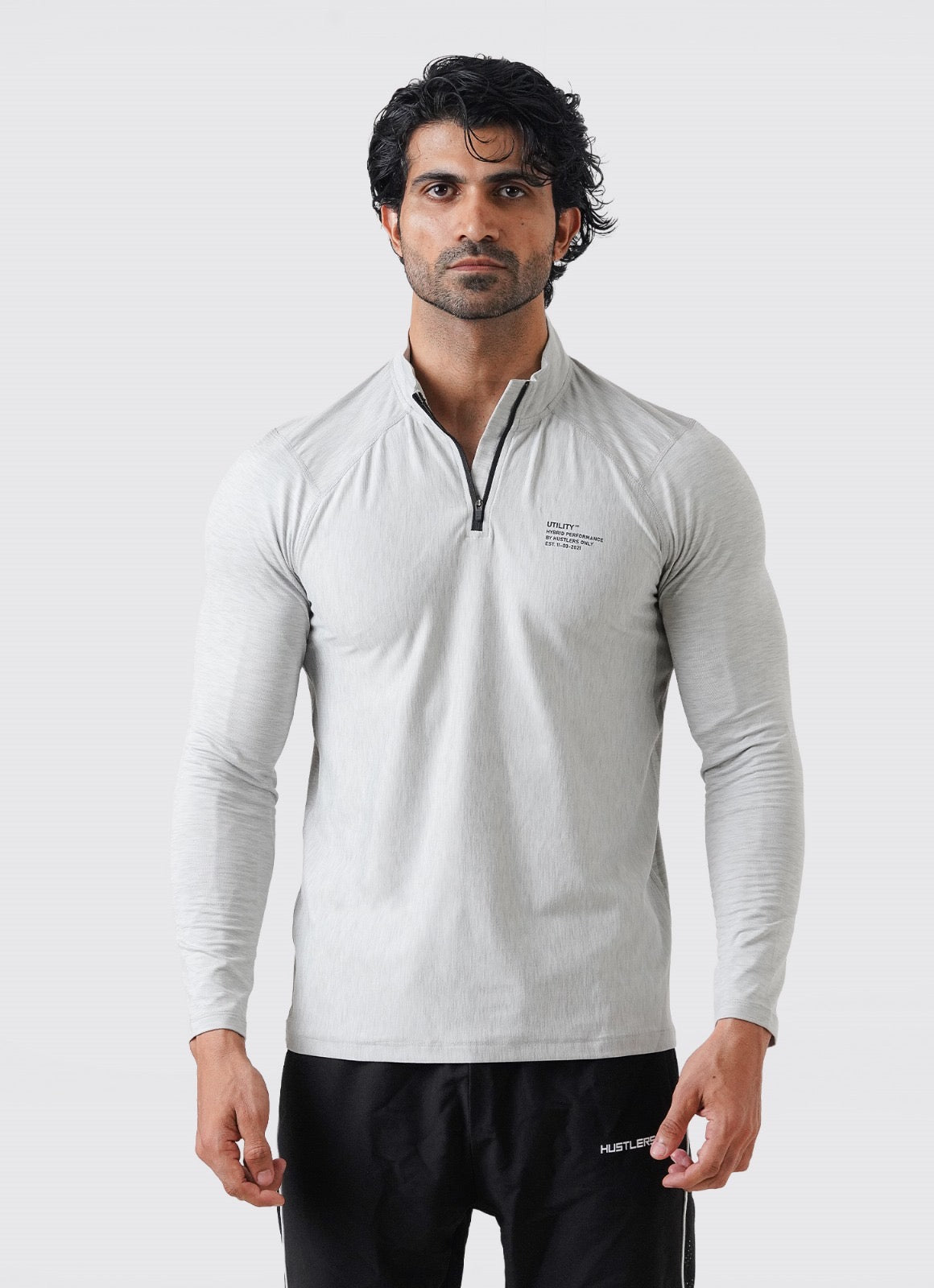 Utility Quarter Zip Shirt - Silver