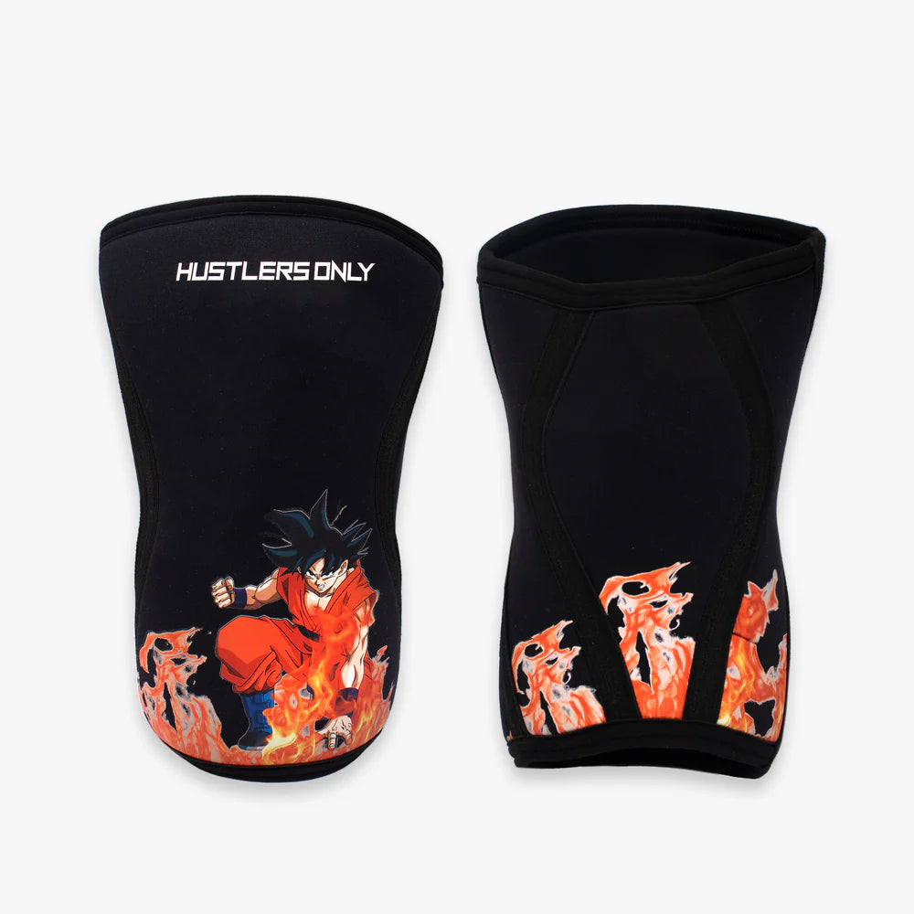 Goku Fire Anime Knee Sleeves For Weightlifting | HustlersOnlyUK