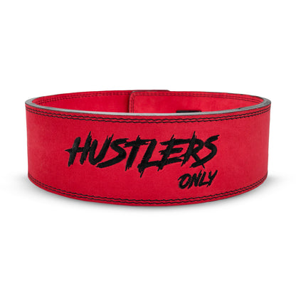 10mm Suede Leather Lever Belt - Red