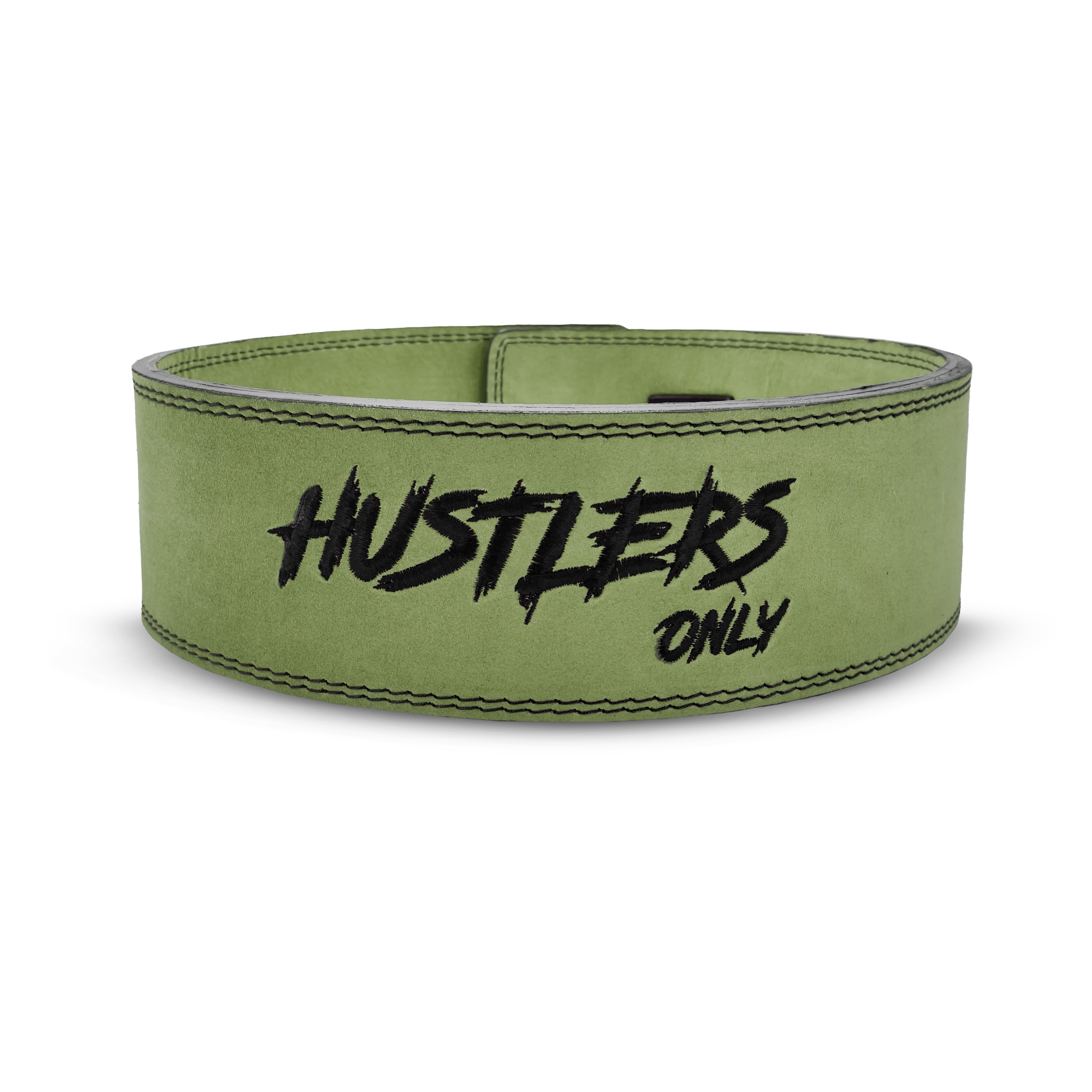 10mm Suede Leather Lever Belt - Green