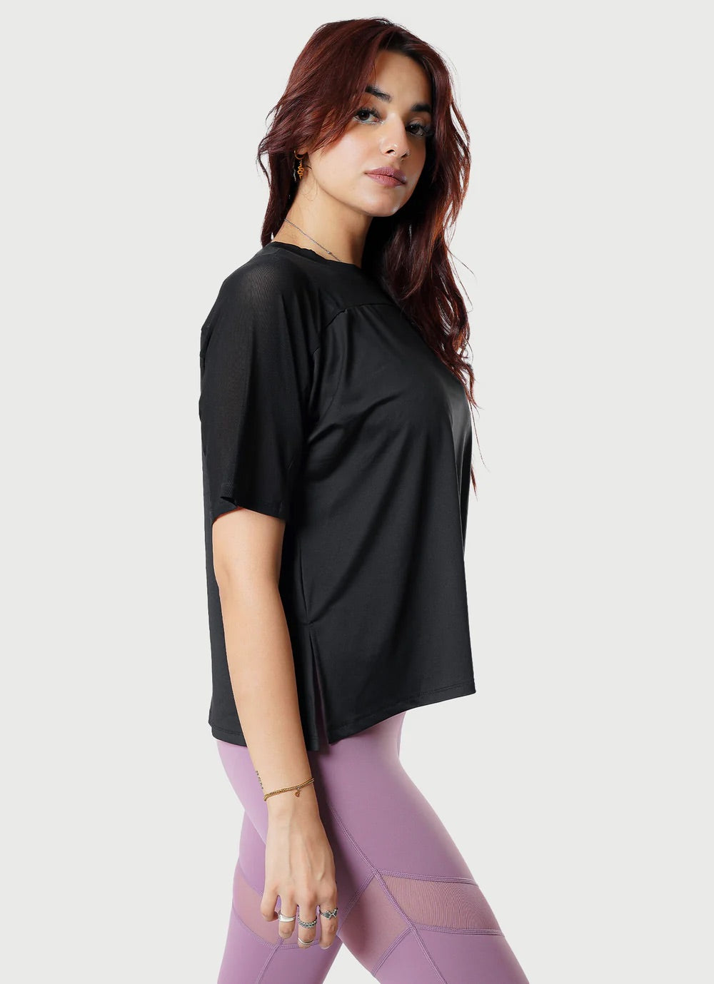Breeze T-Shirt With Mesh Black For Gym | HustlersOnlyUK