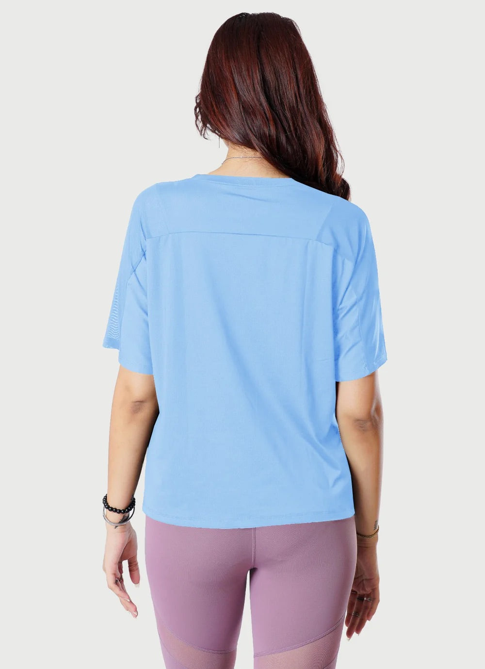 Sky Blue Breeze T-Shirt With Mesh For Women | HustlersOnlyUK