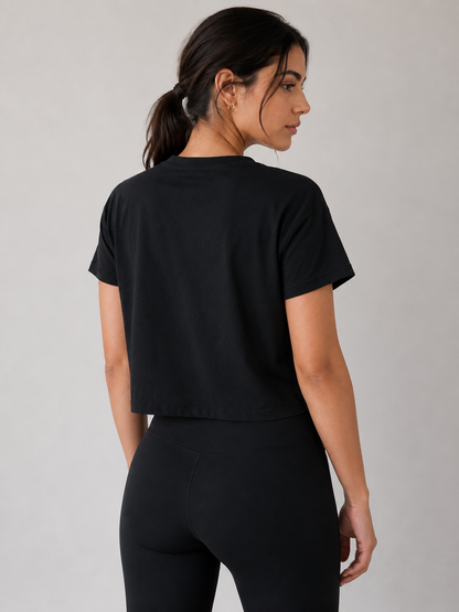 Rush Crop T-Shirt-Black