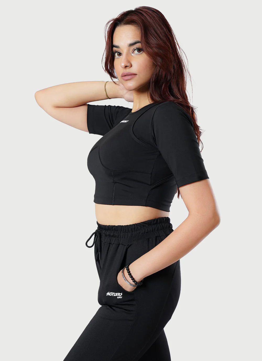 Black Crossover Croptop | HustlersOnlyUK