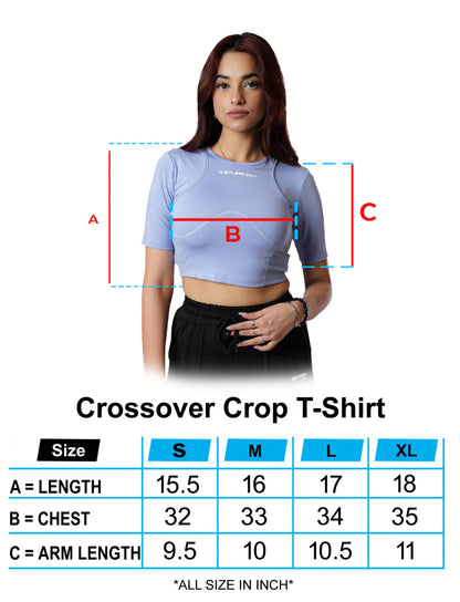  Sky Blue Crossover Croptop Sizechart  | HustlersOnlyUK