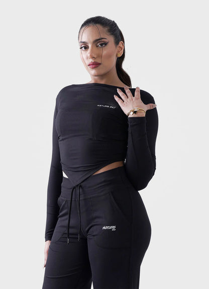 Black Diamond Crop Shirt For Wokout | HustlersOnlyUK