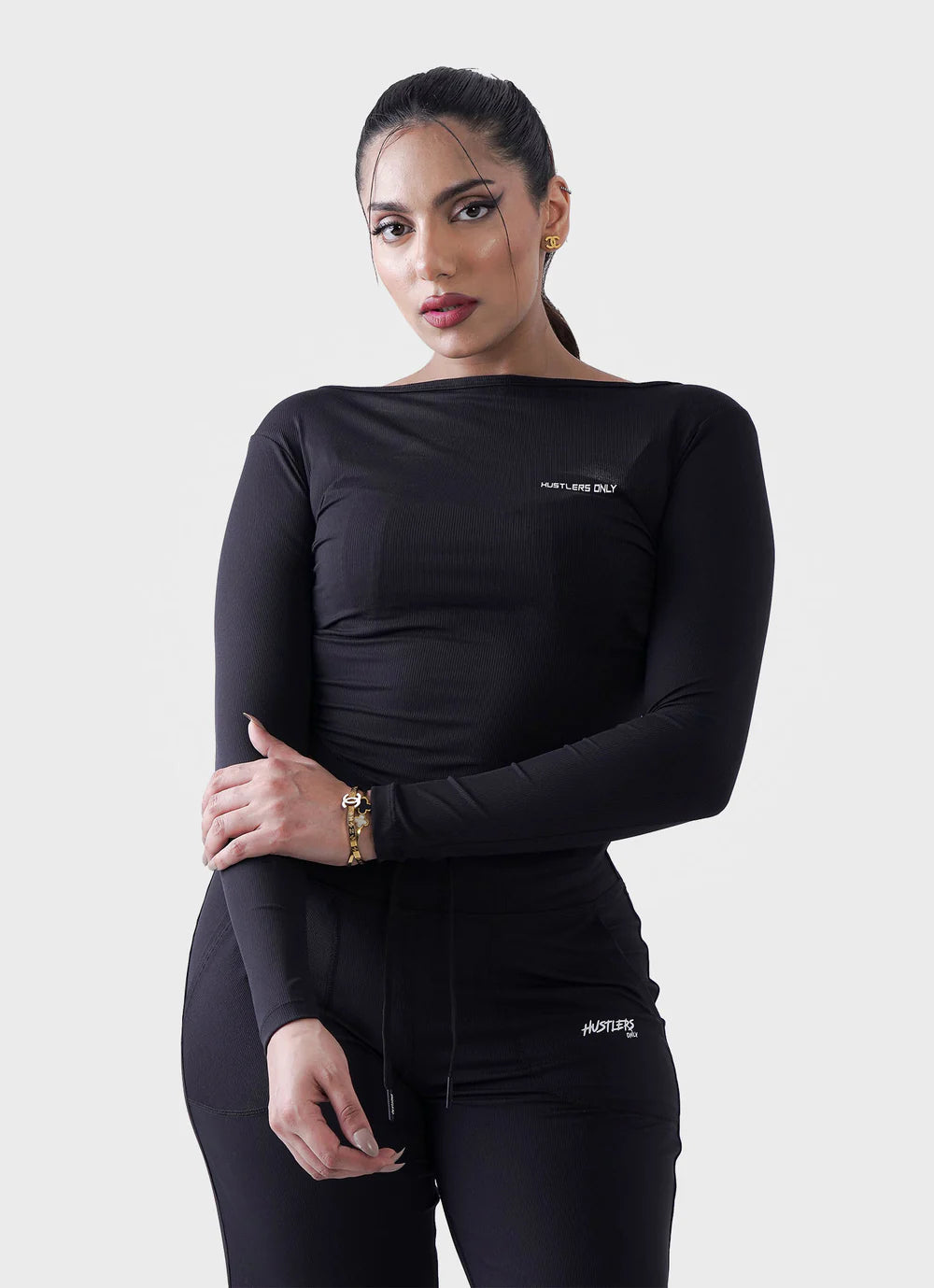 Black Diamond Crop Shirt For Women | HustlersOnlyUK