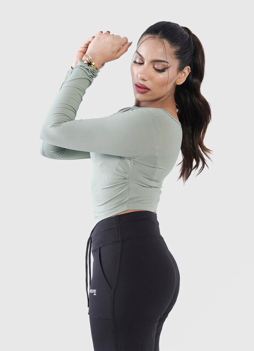 Green Diamond Crop Shirt | HustlersOnlyUK