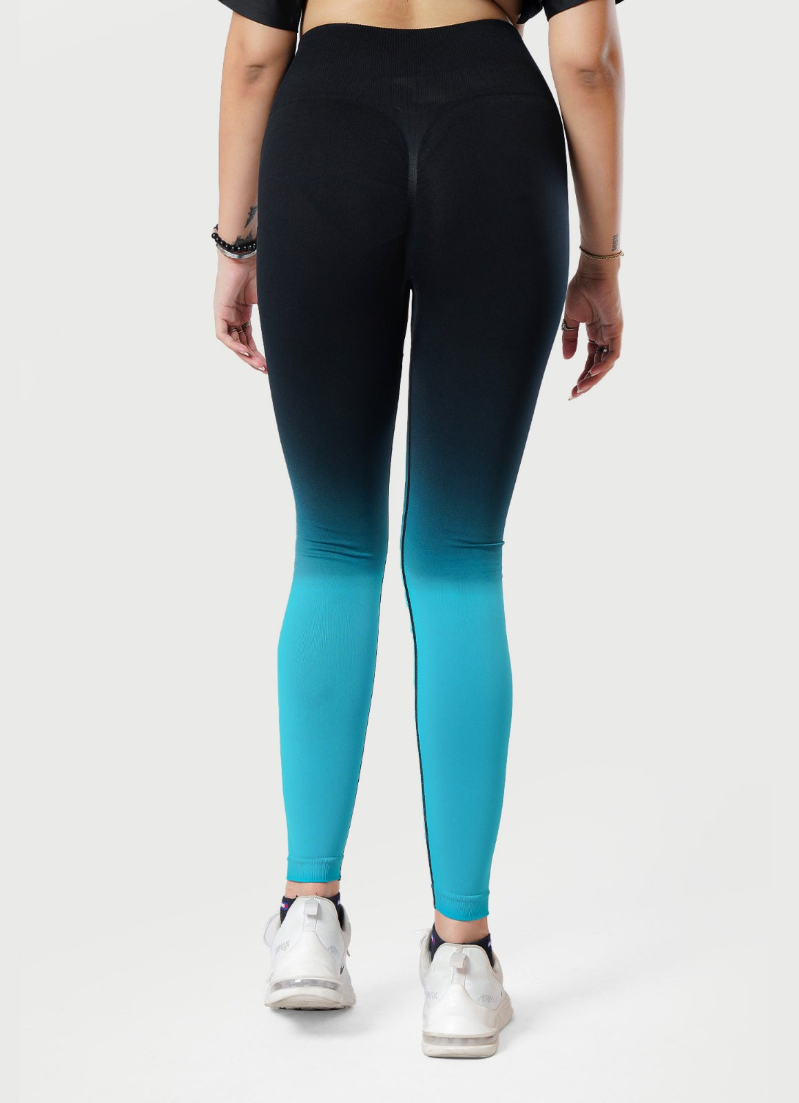 Cyan Dip Dye Seamless Leggings For Workout | HustlersOnlyUK