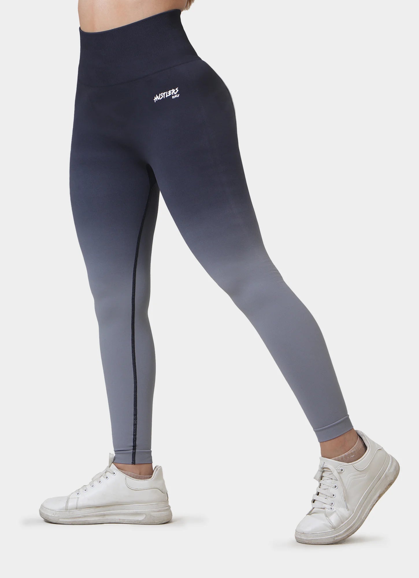 Grey Dip Dye Seamless Leggings For Workout | HustlersOnlyUK