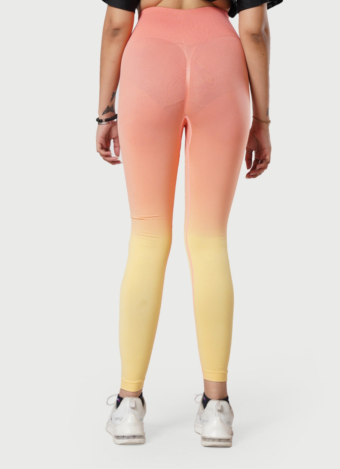 Peach Dip Dye Seamless Leggings For Women | HustlersOnlyUK