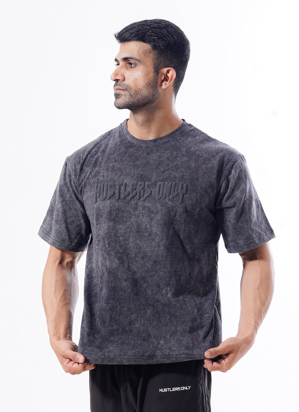 Drippy Acid Wash Black T-shirt For Men | HustlersOnlyUK