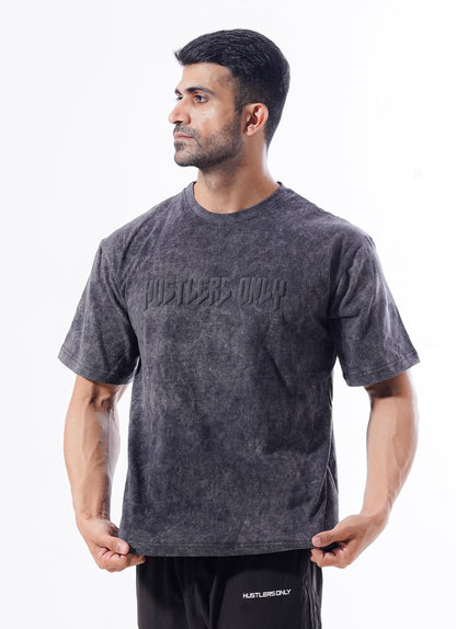 Drippy Acid Wash Black T-shirt For Men | HustlersOnlyUK